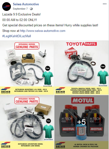 sales deal lazada discount shopee discount seiwa genuine parts